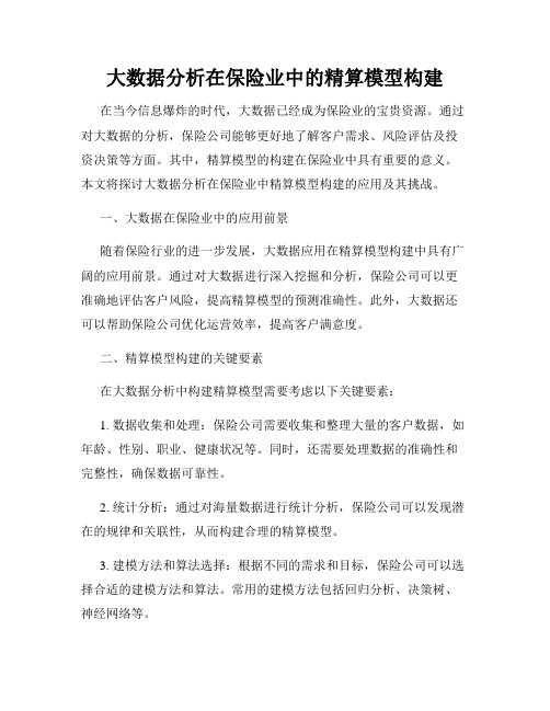 大数据分析在保险业中的精算模型构建