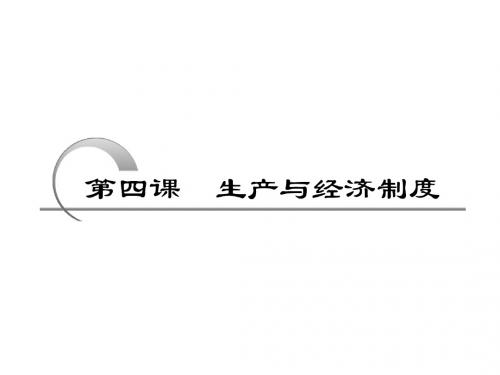 高一政治-经济生活-第二单元生产与经济制度复习课件-新人教版