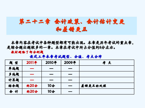 第22章会计政策、会计估计变更和差错更正