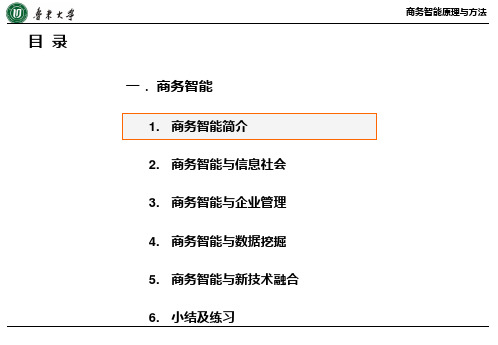 商务智能原理及方法-商务智能简介