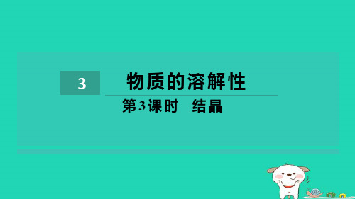 2024九年级化学下册第6章溶解现象第3节物质的溶解性第3课时结晶习题课件沪教版