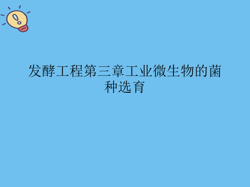 发酵工程工业微生物的菌种选育【优质】PPT文档