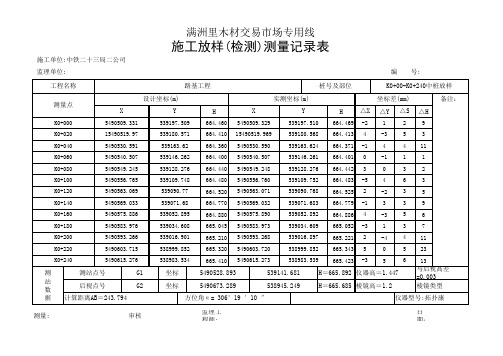 路基放样测量记录表