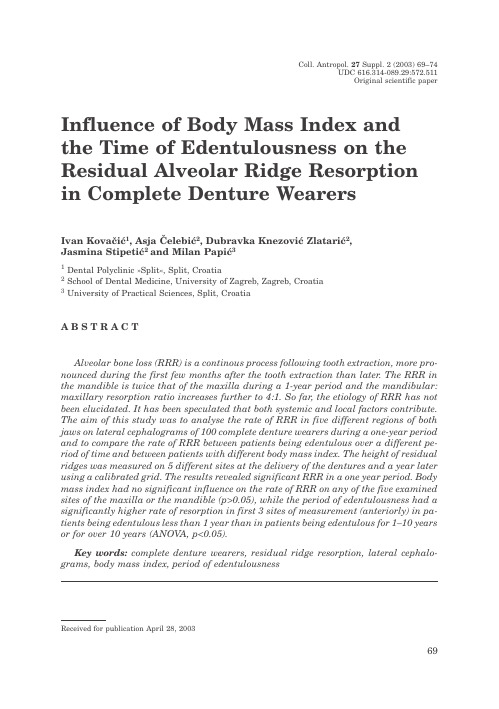 Influence of body mass