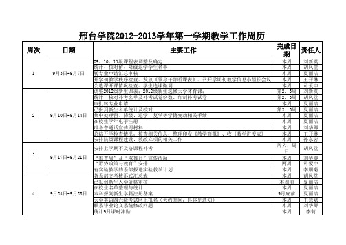 2012-2013教务处工作周历