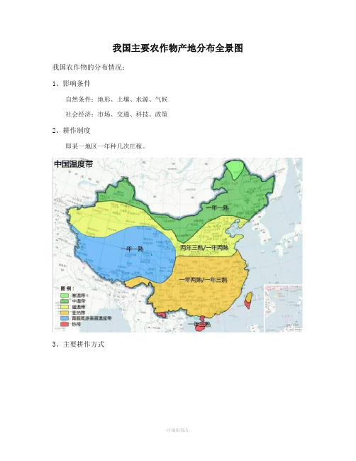 我国主要农作物产地分布图