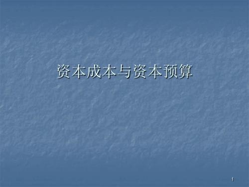 资本成本与资本预算ppt课件