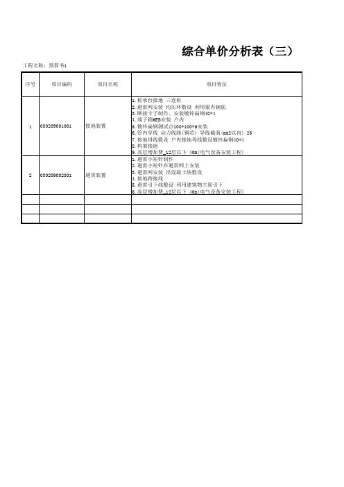 防雷接地的清单计价模式