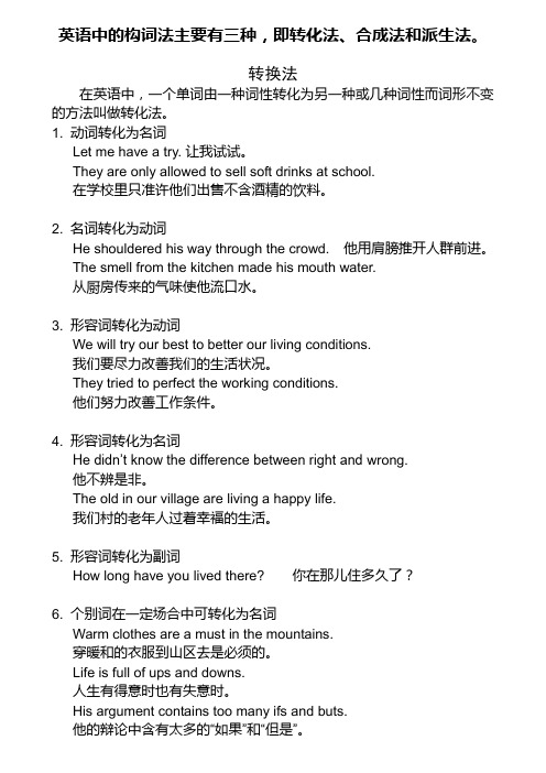 英语中的构词法详解及记忆大全