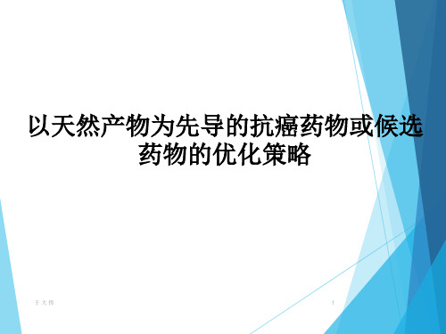 以天然产物为先导的抗癌药物或候选药物的优化策略--于大伟