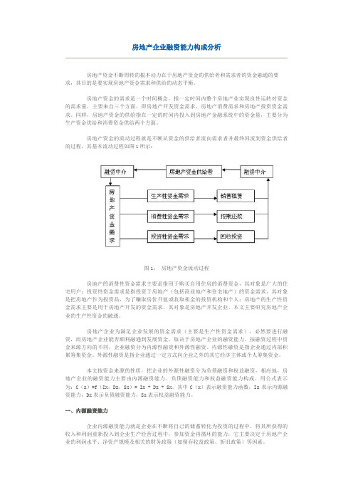 房地产企业融资能力构成分析