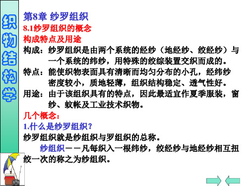 织物结构学课件——8.0  纱罗组织