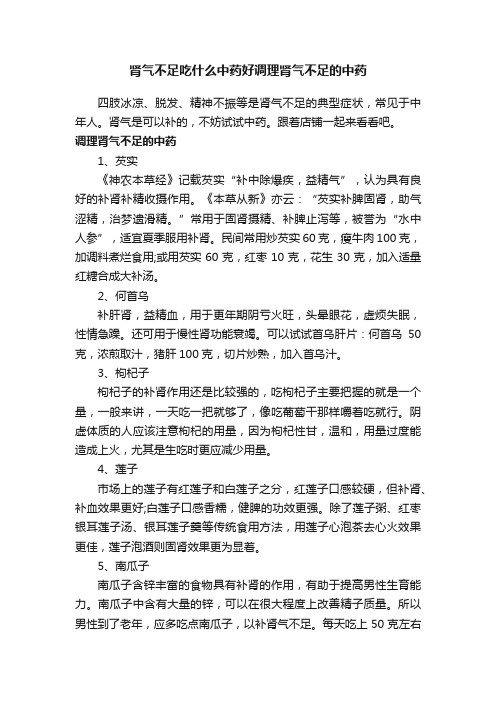 肾气不足吃什么中药好调理肾气不足的中药