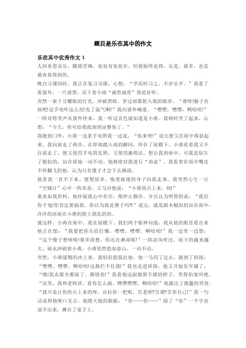 题目是乐在其中的作文