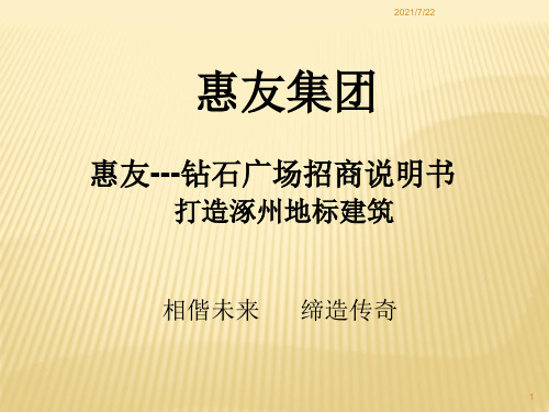 惠友集团：保定涿州钻石广场招商手册(30页)