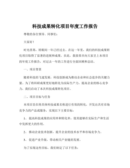 科技成果转化项目年度工作报告