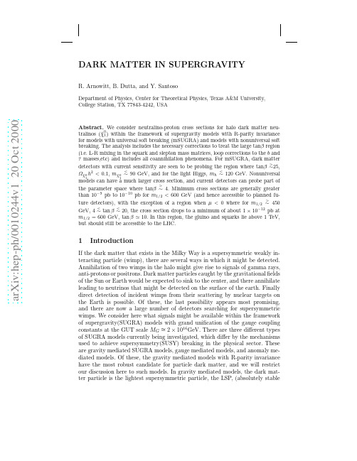 Dark Matter in Supergravity