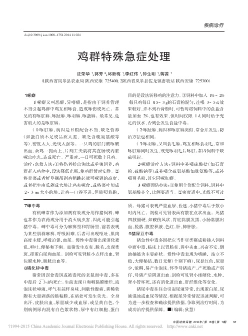 鸡群特殊急症处理