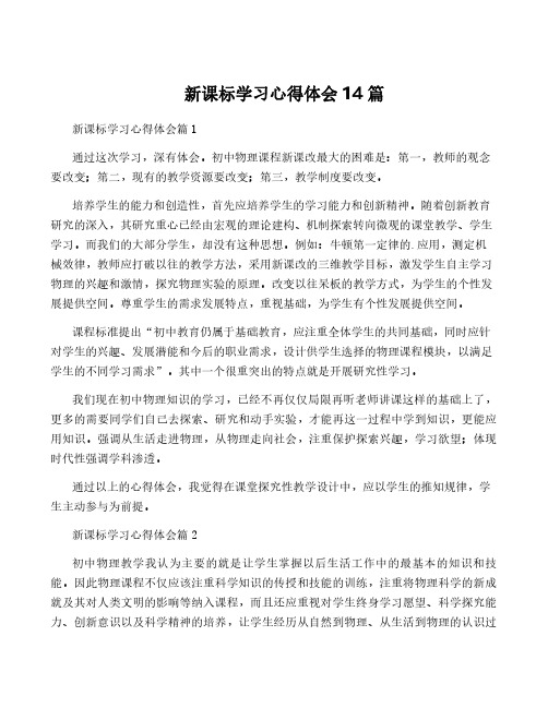 新课标学习心得体会14篇