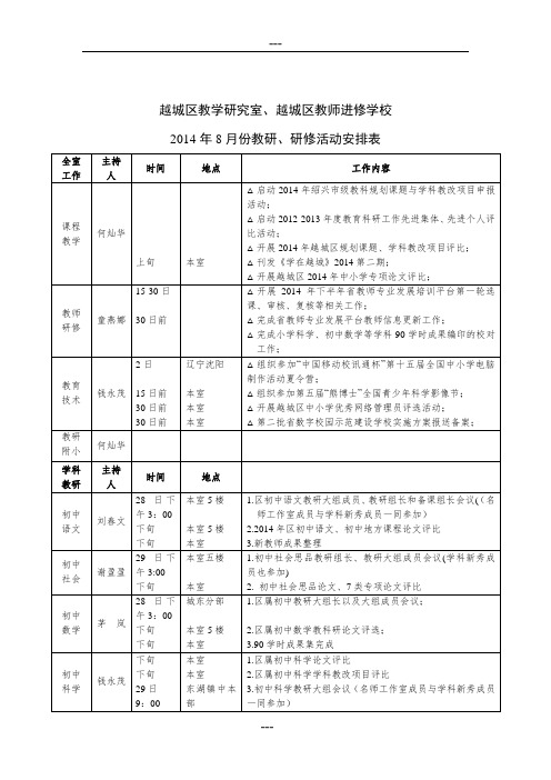 越城区教学研究室、越城区教师进修学校