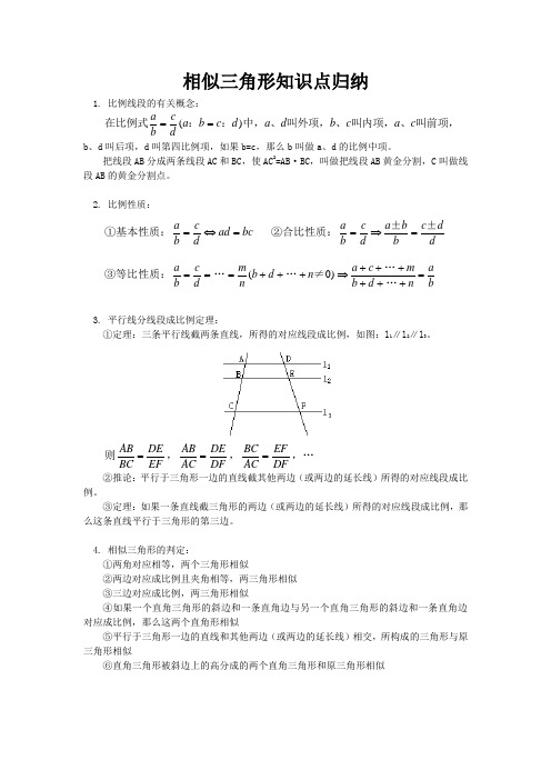 相似三角形知识点归纳