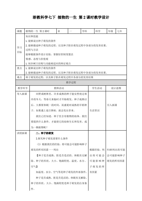 植物的一生（教案）