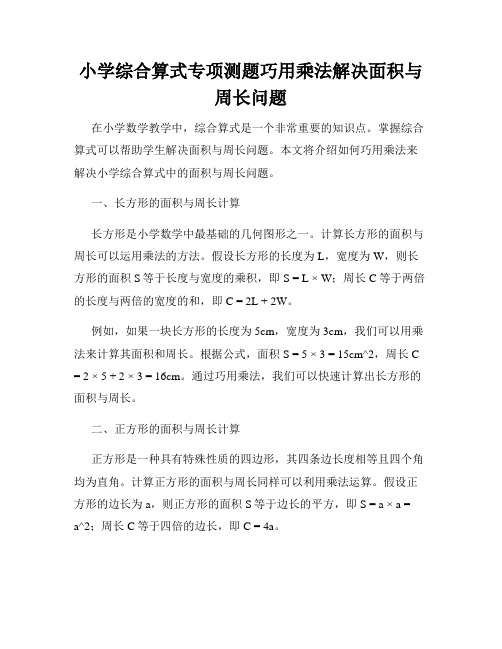 小学综合算式专项测题巧用乘法解决面积与周长问题