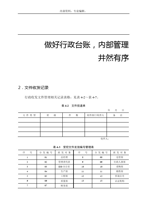 行政管理台账