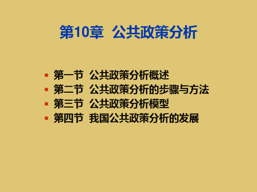 第10章 公共政策分析《公共政策学》PPT课件