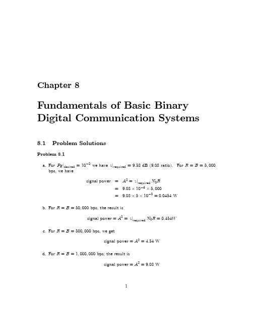 第8章通信理论 principles of communications systems,modulation,and noise 课后答案第六版