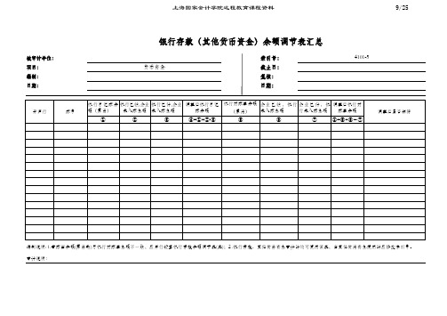 货币资金-银行存款余额调节表