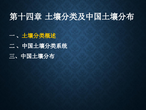 十四土壤分类及中国土壤分布PPT课件