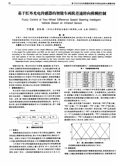 基于红外光电传感器的智能车两轮差速转向模糊控制