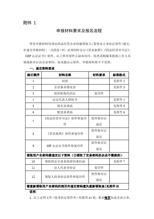 申报材料要求及报名流程