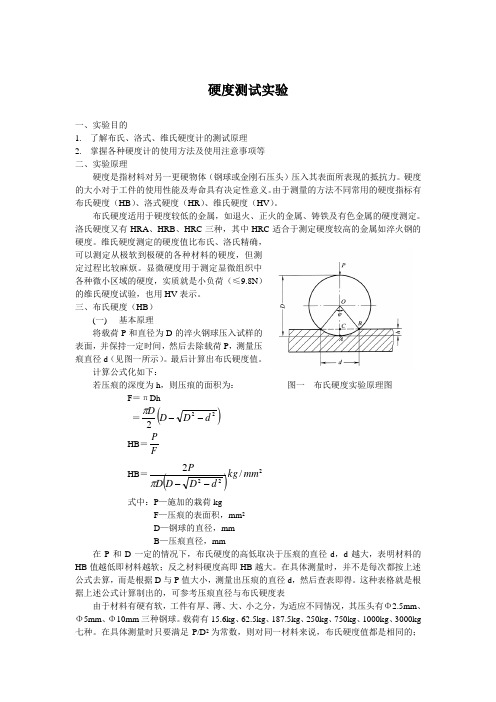 硬度测试实验