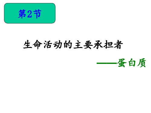 生命活动的主要承担者蛋白质(公开课)PPT课件