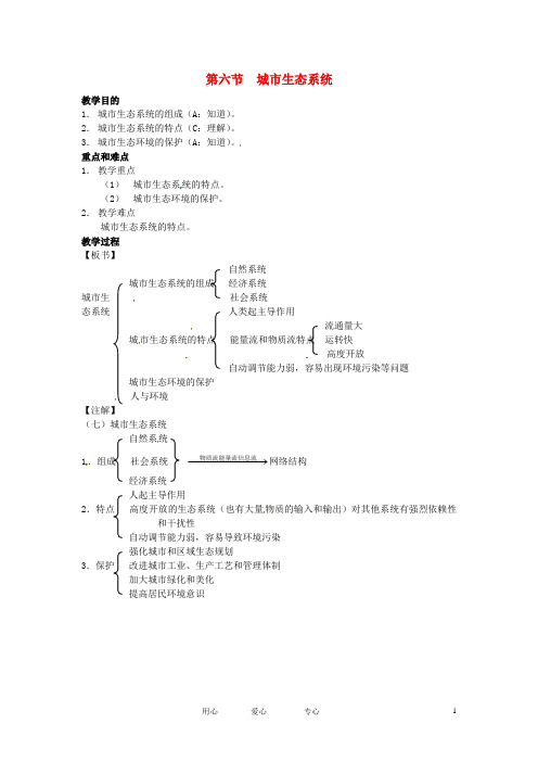 高中生物知识梳理复习 城市生态系统