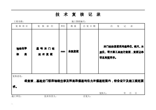 技术复核记录表格示范