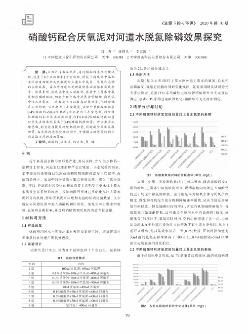 硝酸钙配合厌氧泥对河道水脱氮除磷效果探究