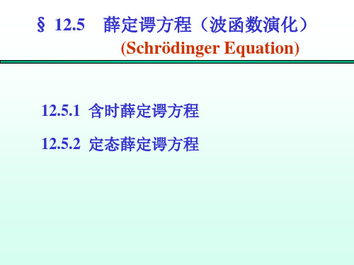 大学物理：第12章-量子力学5-薛定谔方程