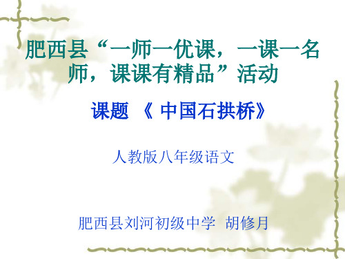 《中国石拱桥》优质课 PPT课件