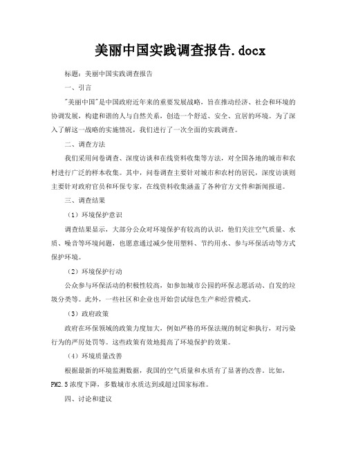 美丽中国实践调查报告docx