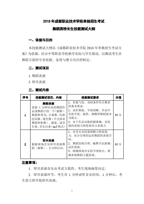 2018年成都职业技术学院单独招生考试