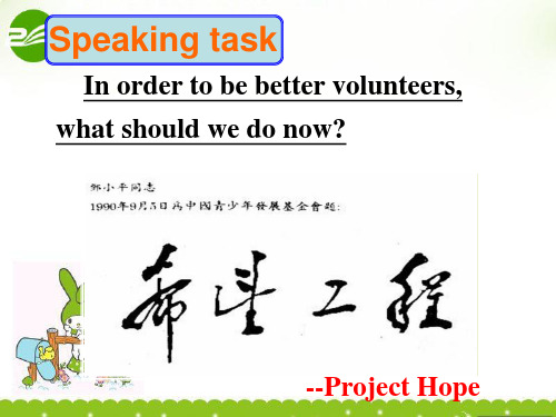 高中英语 unit4《Sharing》Speaking课件 新人教版选修7