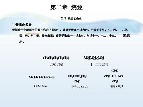 烷烃的普通命名法,碳原子和氢原子的类型、烷基(分析“碳原子”文档)共3张PPT