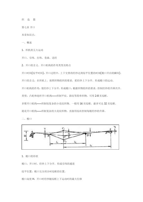 机织期末复习(东华)