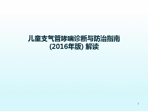 哮喘指南解读PPT课件