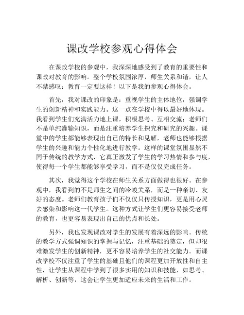 课改学校参观心得体会