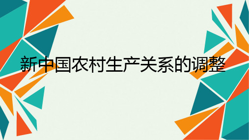 新中国农村生产关系的调整与发展课件--高考历史二轮专题复习