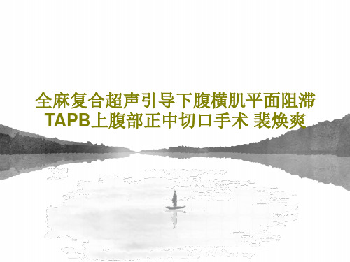 全麻复合超声引导下腹横肌平面阻滞TAPB上腹部正中切口手术 裴焕爽共41页文档